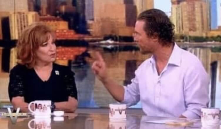 After Joy Behar asks a specific question, Matthew McConaughey interrupts her and stops her from continuing…