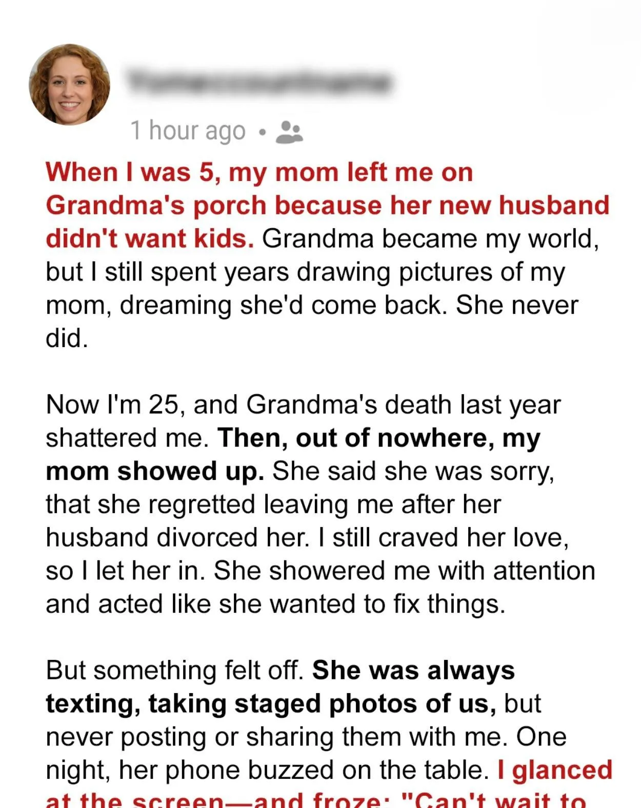 When I Was 5, My Mom Left Me with My Grandma Because Her Husband Didn’t Want Children – 20 Years Later, She Returned, Pleading for Forgiveness
