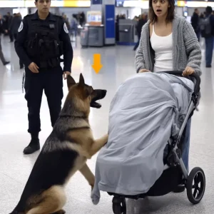 The service shepherd DOG LUNGED at the baby stroller in the airport. What was inside left everyone frozen