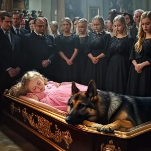 A German Shepherd Wouldn’t Leave a Girl’s Coffin—What People Saw Underneath Left Them Frozen in Sh0ck…