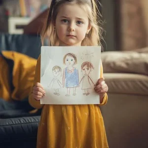When I discovered why my 5-year-old daughter started drawing our family without her dad, I was speechless.