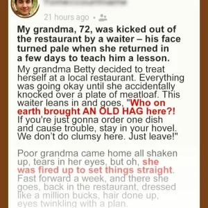 My 72-Year-Old Grandma Was Kicked out of Luxury Restaurant – Her Return Few Days Later Left Waiter Pale
