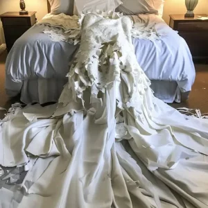 I FOUND MY DAUGHTER’S WEDDING DRESS CUT TO PIECES WITH MY STEPDAUGHTER STANDING OVER IT – I THOUGHT SHE DID IT, BUT I WAS WRONG.