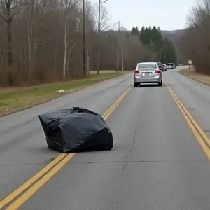 From a car speeding down the road, a strange-looking package was thrown out — and inside, something was struggling restlessly…