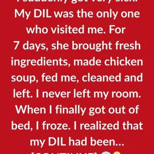 I SUDDENLY GOT VERY SICK. MY DIL WAS THE ONLY ONE WHO VISITED ME