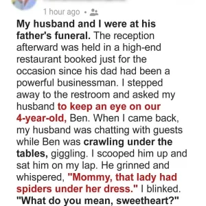 At My FILs Funeral, My 4-Year-Old Was Crawling Under the Table, What He Saw There Turned Our Lives Upside Down