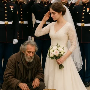 For 6 years, a young baker left warm food for a quiet homeless man—never asking his name! On her wedding day, 12 Marines arrived in full uniform… and something unexpected happened
