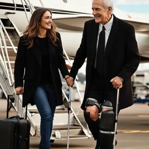 She missed her plane to help a man with a sore leg, not realizing that he was the owner of the airline.