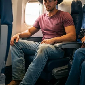 THE RIPPED MAN IN THE COWBOY HAT WOULDN’T STOP STARING AT ME ON THE PLANE