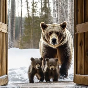 A man lets a cold, shivering mother bear and her cubs into his house—what happens next is unbelievable!