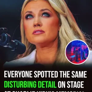 Many spotted the same disturbing detail on stage at Charlie Kirk memorial