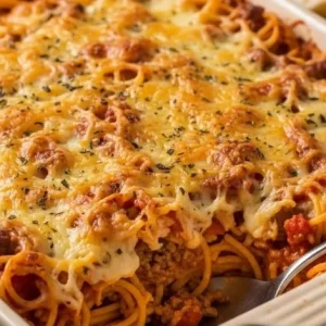 Baked Cream Cheese Spaghetti Casserole