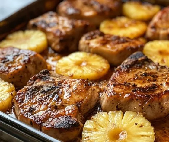 Pineapple Ginger Pork Chops