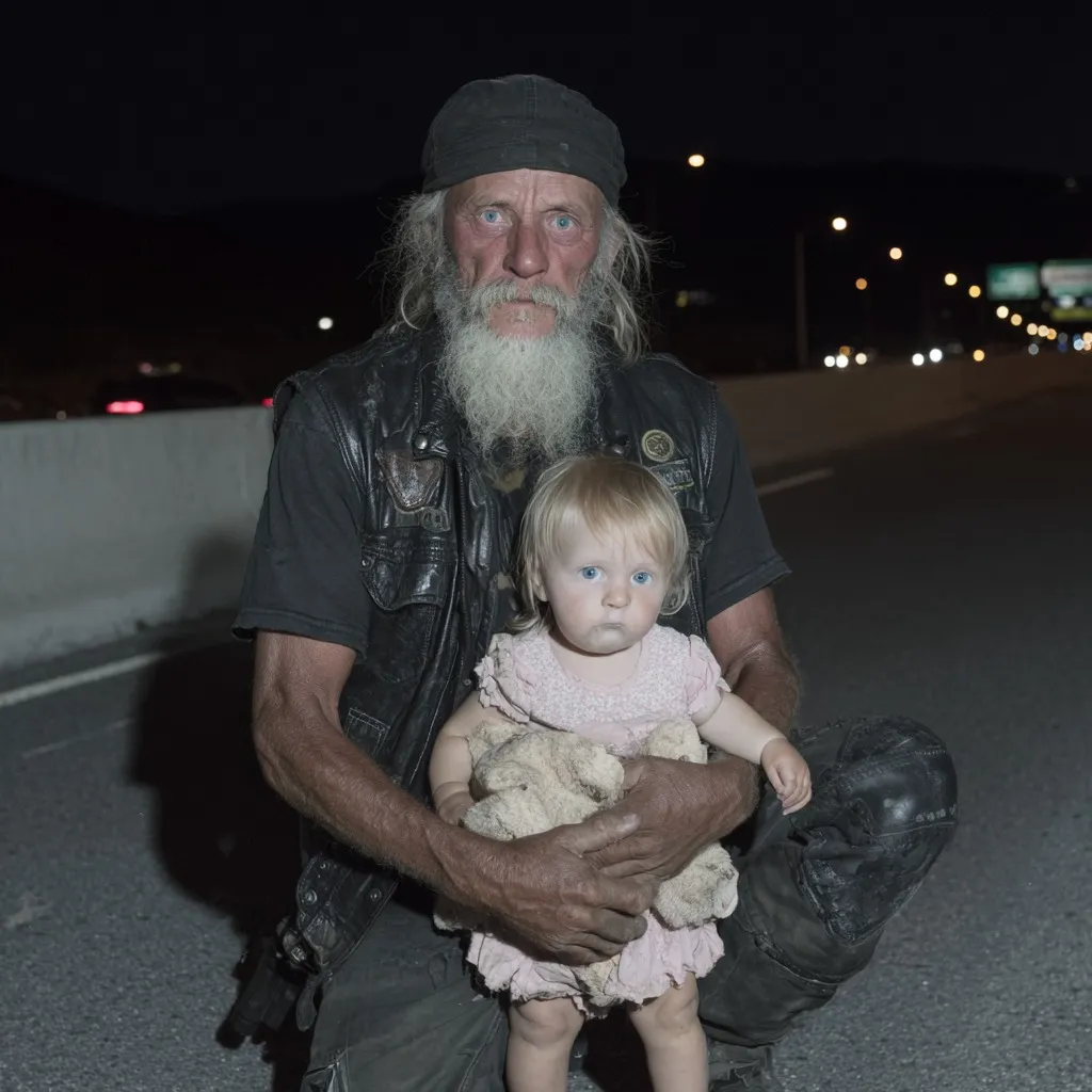 Biker Found A Toddler Alone On Highway At Midnight Wearing Only A Diaper And Dog Collar
