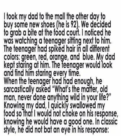 The Day My 92-Year-Old Dad Outshone a Rainbow-Haired Teen at the Mall