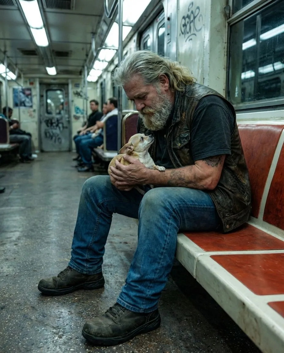 Everyone Stepped Away From the Biker on the Subway Until Compassion Changed the Car