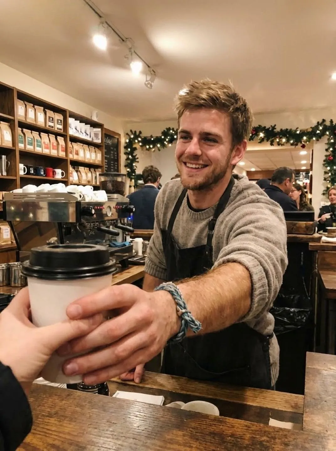 The Blue and Gray Thread of a Mothers Hope How a Handmade Bracelet in a Crowded Coffee Shop Restored a Family After Seven Years of Silence