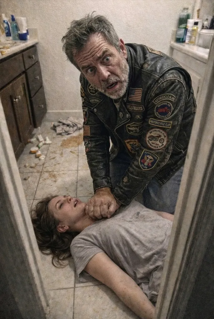 The Midnight Rhythm of a Bathroom Sanctuary and the Iron-Clad Grace of a Biker Who Replaced Silence with Sound