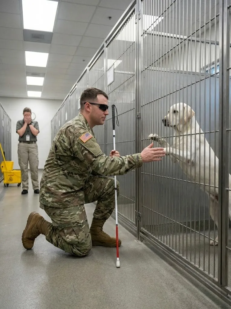 Courageous Blind Veteran Discovers Secret Connection With Dangerous Retired Dog