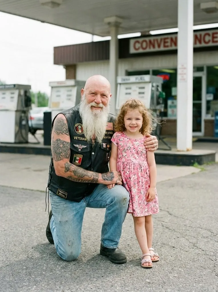 Frightened Little Girl Asks Giant Biker To Be Her New Daddy