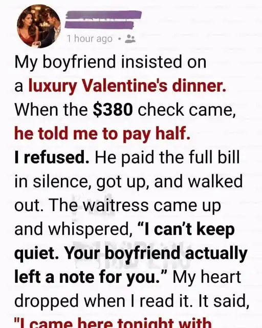 Secret Valentine Dinner Test Ruins A Beautiful Seven Year Relationship Forever