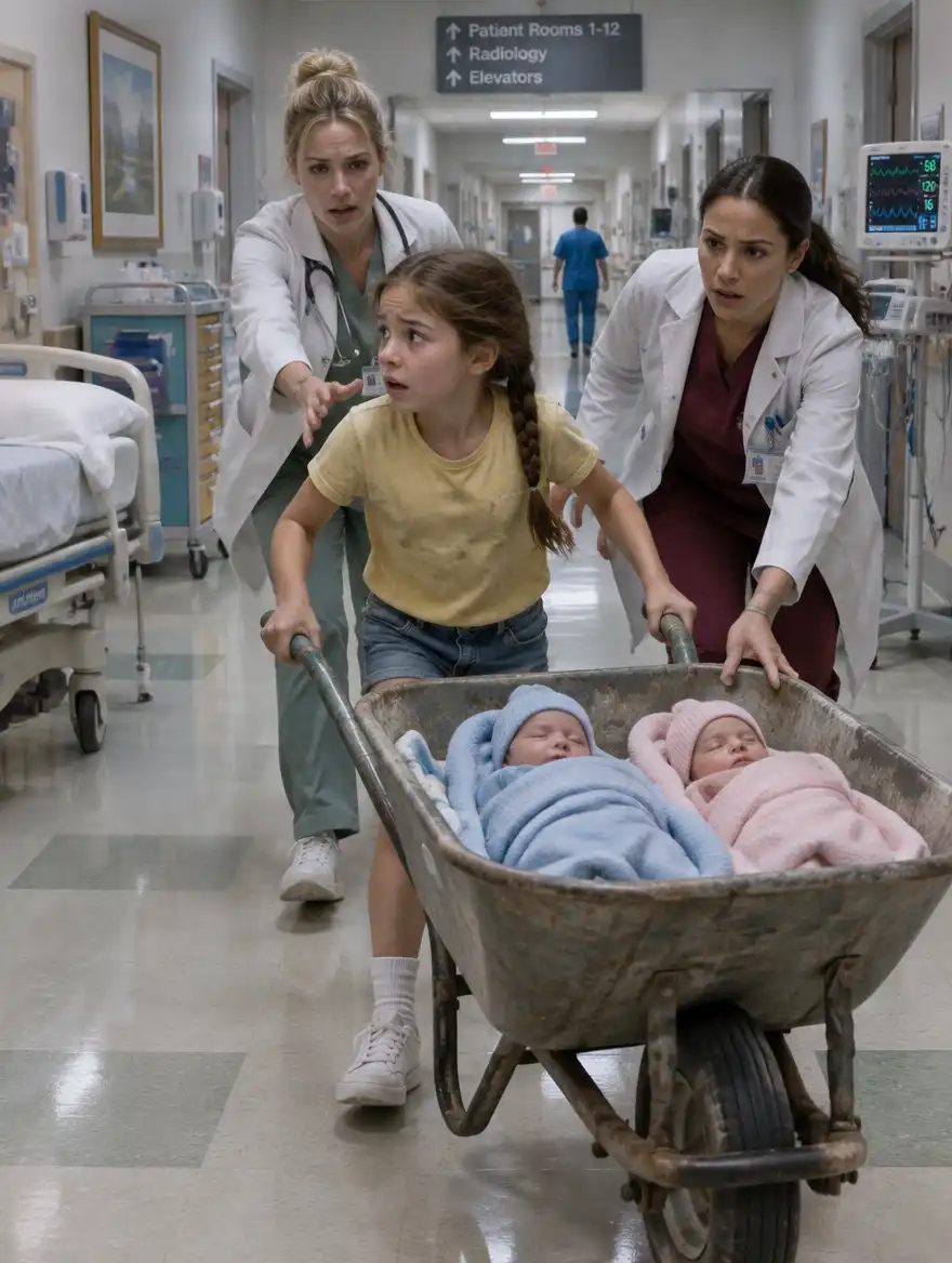 Brave Six Year Old Pushes Newborn Twins Miles Through Dark Night