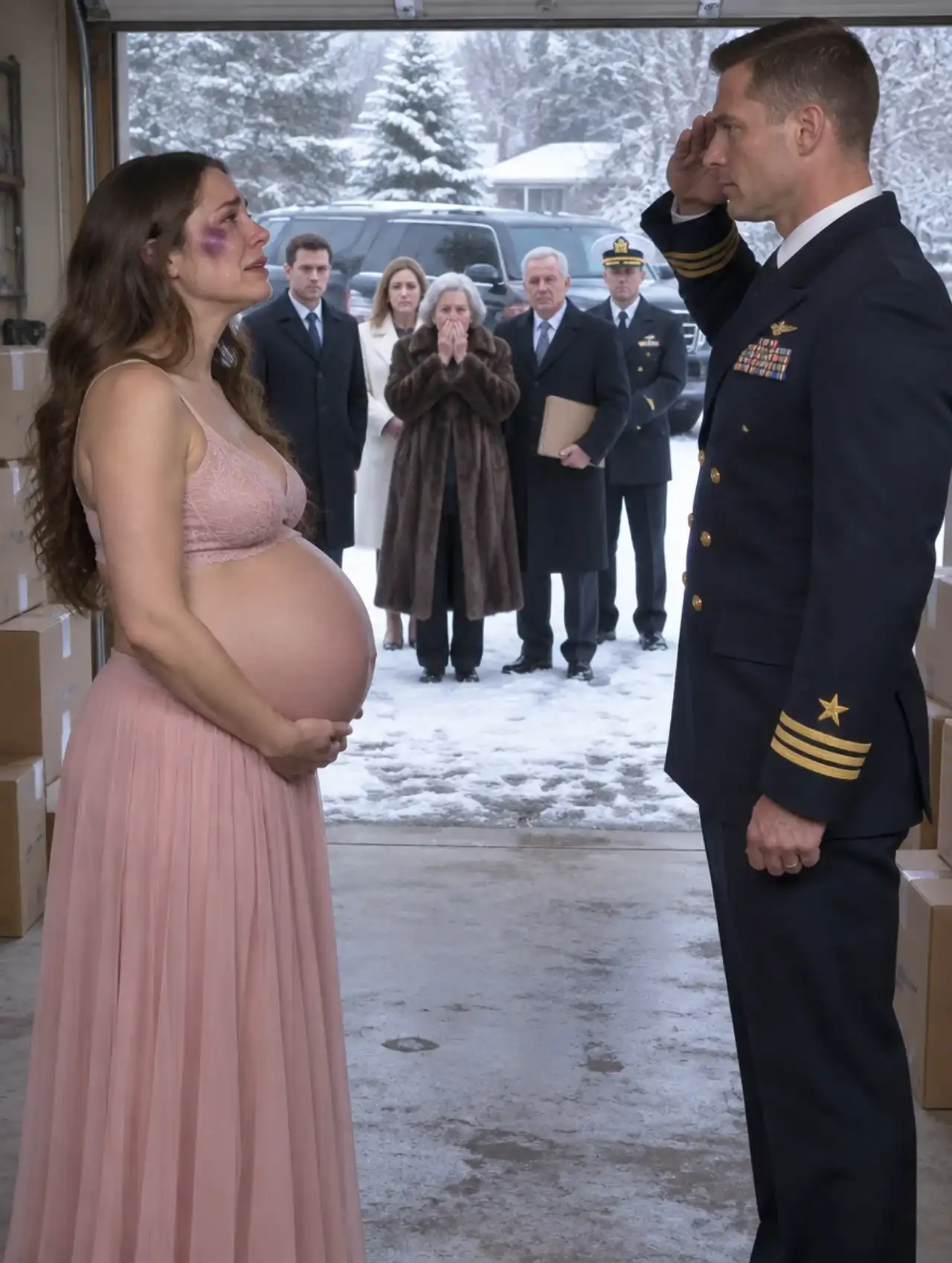 Grieving Pregnant Widow Banished To Garage Reveals Her Classified Military Identity