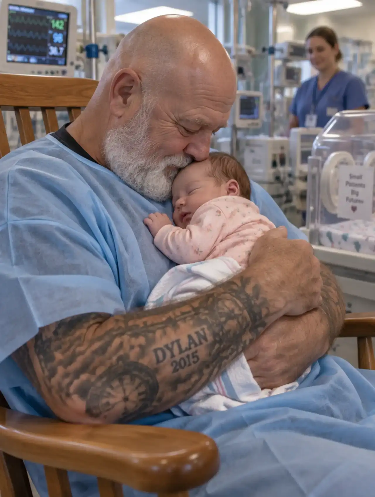 Why One Tattooed Biker Spent Twelve Hours Comforting A Lonely Premature Newborn