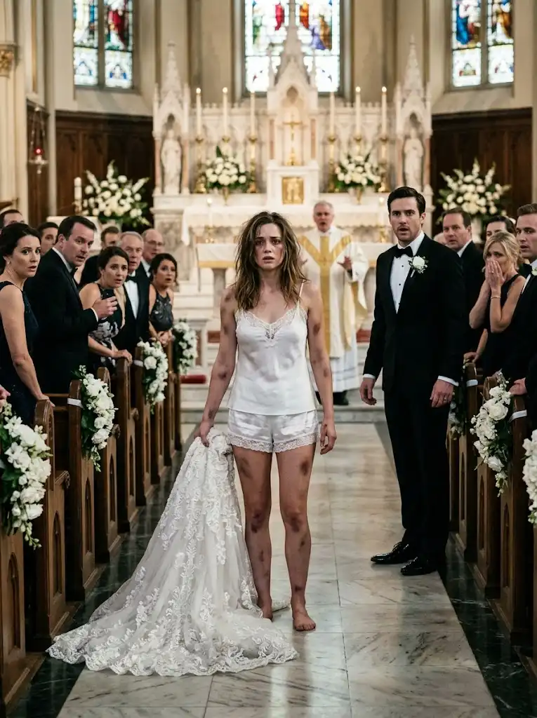 At the wedding altar, my groom tightened his grip on my hand so severely that my rings ground..